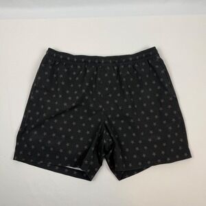 Chubbies Mens Black Star Print Shorts with Rainbow Compression Liner Size L